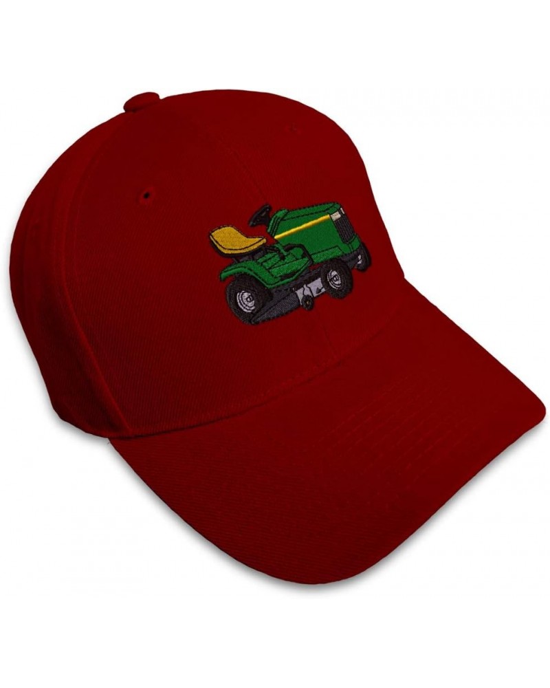 Custom Baseball Cap Riding Lawn Mower A Embroidery Dad Hats for Men & Women Burgundy Design Only $12.15 Baseball Caps