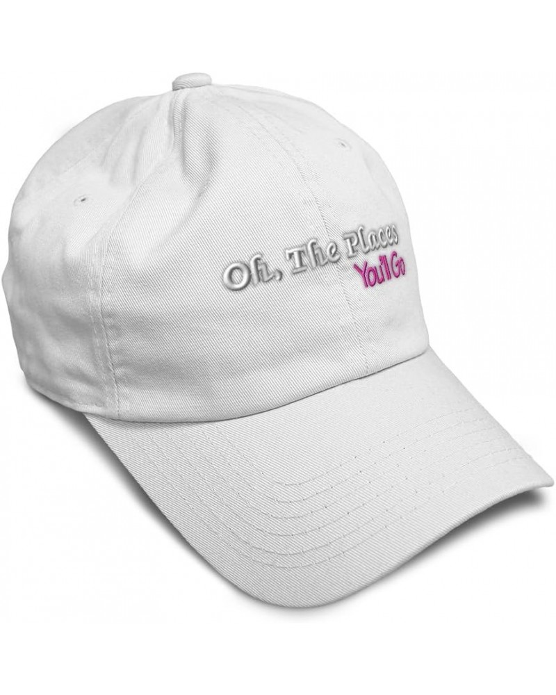 Soft Baseball Cap Oh The Places You'll Go Cotton Dad Hats for Men & Women White $14.00 Baseball Caps