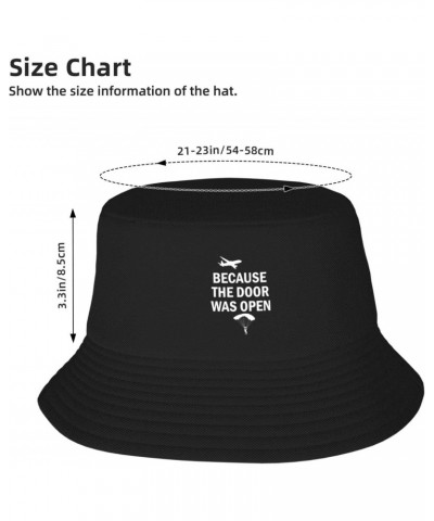 Skydiving Funny Skydiver Because The Door was Open Gifts Bucket Hat Summer Beach Sun Hat Packable Fisherman Cap Black $11.59 ...