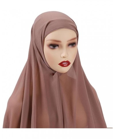 1Pcs Chiffon Hijab Scarf For Women Instant Hijab Muslim Ladies Islam Hijab Scarf Muslim Wrap Headscarf Q $16.25 Scarves