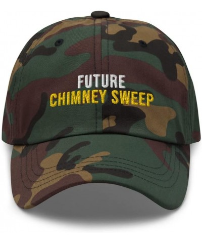 Future Chimney Sweep Hat (Embroidered Dad Cap) Chimney Sweep Apparel Green Camo $20.39 Baseball Caps