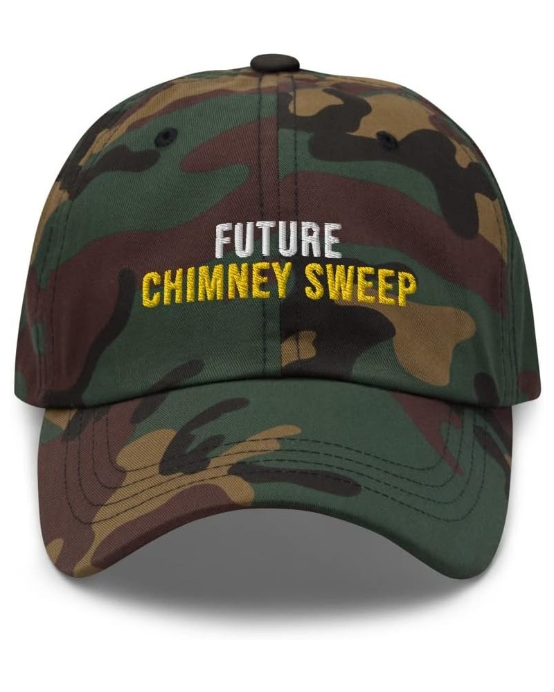 Future Chimney Sweep Hat (Embroidered Dad Cap) Chimney Sweep Apparel Green Camo $20.39 Baseball Caps