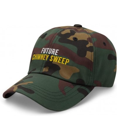 Future Chimney Sweep Hat (Embroidered Dad Cap) Chimney Sweep Apparel Green Camo $20.39 Baseball Caps