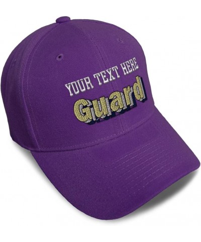 Custom Baseball Cap Guard Military Acrylic Flag Dad Hats for Men and Women Purple Personalized Text Here $12.96 Baseball Caps