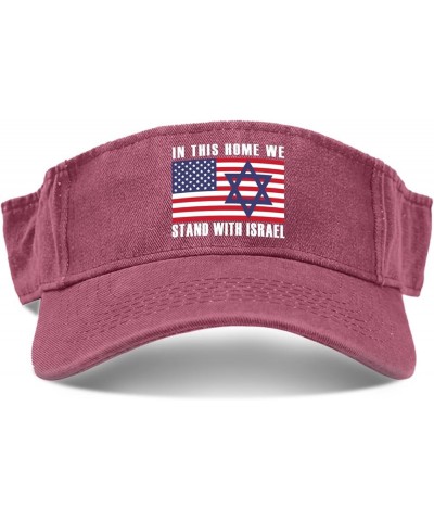 in This Home we Stand with Israel Caps Visor for Teens Sun Visor Hat Flodable Golf Cap Deep Rose $9.01 Visors