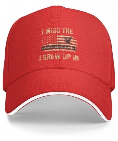 I Miss The America I Grew Up in Hat Patriotic America 1776 Baseball Cap for Men Women Dad Hat Red $10.56 Cowboy Hats