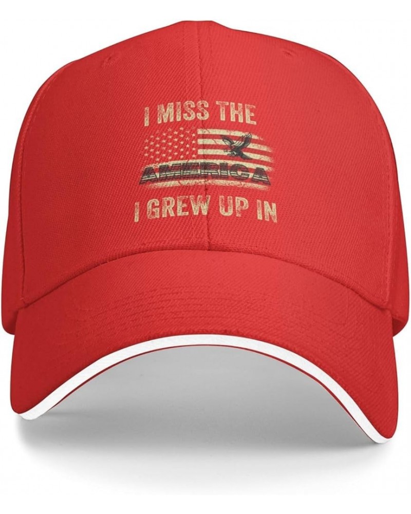 I Miss The America I Grew Up in Hat Patriotic America 1776 Baseball Cap for Men Women Dad Hat Red $10.56 Cowboy Hats