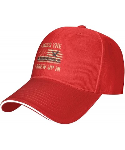 I Miss The America I Grew Up in Hat Patriotic America 1776 Baseball Cap for Men Women Dad Hat Red $10.56 Cowboy Hats