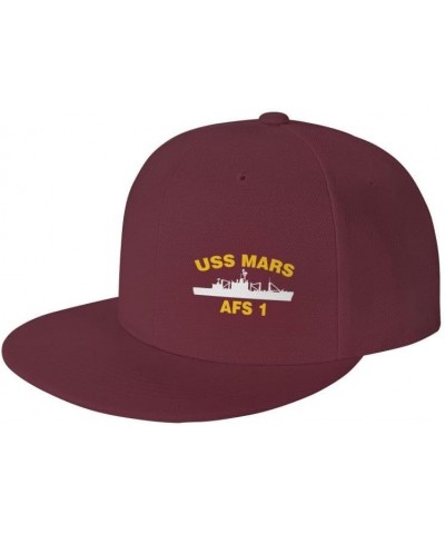 USS Mars AFS 1 Flag-Denim Hats Cowboy Knit hat Baseball Caps Fisherman's hat Dark Red $13.36 Baseball Caps