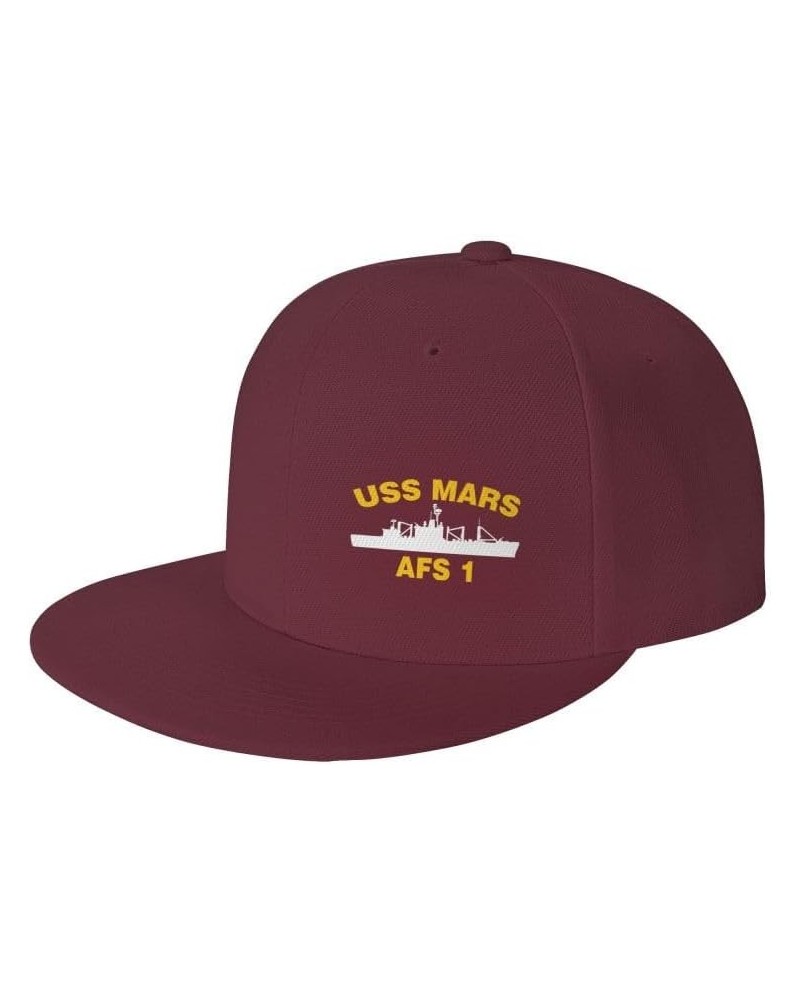 USS Mars AFS 1 Flag-Denim Hats Cowboy Knit hat Baseball Caps Fisherman's hat Dark Red $13.36 Baseball Caps