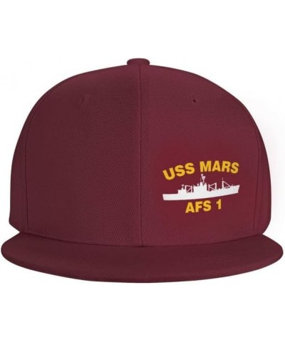 USS Mars AFS 1 Flag-Denim Hats Cowboy Knit hat Baseball Caps Fisherman's hat Dark Red $13.36 Baseball Caps