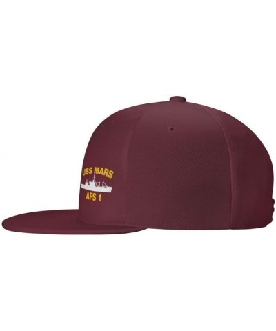 USS Mars AFS 1 Flag-Denim Hats Cowboy Knit hat Baseball Caps Fisherman's hat Dark Red $13.36 Baseball Caps