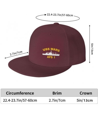 USS Mars AFS 1 Flag-Denim Hats Cowboy Knit hat Baseball Caps Fisherman's hat Dark Red $13.36 Baseball Caps