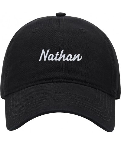 Baseball Cap Men Name Nathan Gift Embroidered Washed Cotton Dad Hat Baseball Caps Black $14.11 Baseball Caps