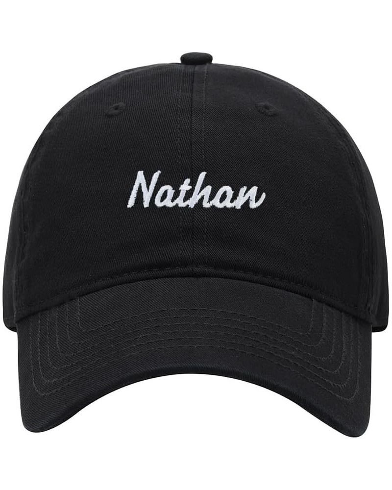 Baseball Cap Men Name Nathan Gift Embroidered Washed Cotton Dad Hat Baseball Caps Black $14.11 Baseball Caps