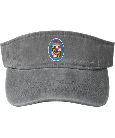 Seal of Charles County, Maryland Sun Visor Hats for Women Men Sun Hat Cotton Golf Hat Vintage Baseball Cap Gray $13.55 Visors