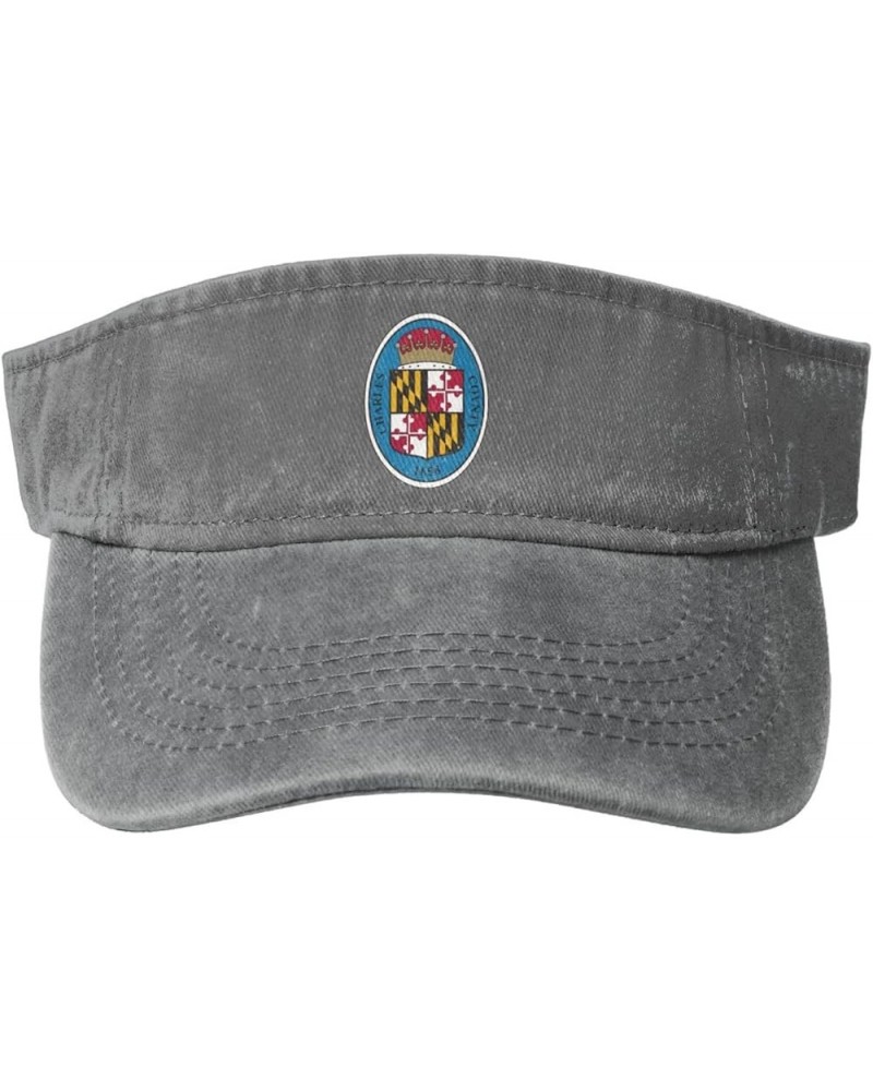 Seal of Charles County, Maryland Sun Visor Hats for Women Men Sun Hat Cotton Golf Hat Vintage Baseball Cap Gray $13.55 Visors