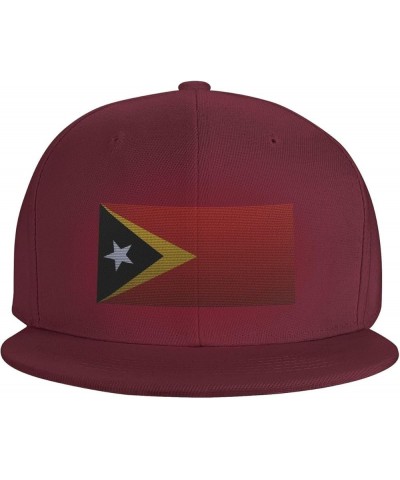 Flag of East Timor Knitting Effect Baseball Cap for Men Women Snapback Hat Trucker Flat Bill Caps Sun Hat Dark Red $14.97 Bas...