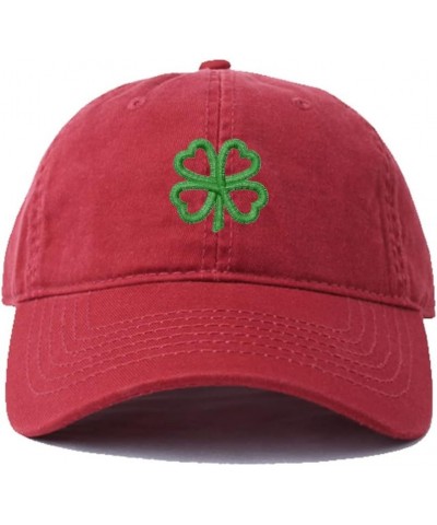 Baseball Hats Mens Women Heart-Shaped Shamrock 2 Embroidered Unisex Classic Adjustable Outdoor Dad Cap for Men Red $13.06 Bas...