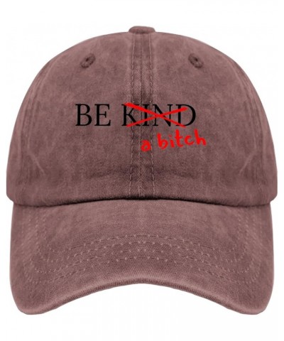 Be Kind of A Bitch Golf Hat Cute Hat Pigment Black Black Bucket Hat Gifts for Men Hiking Caps Wine Red $11.13 Sun Hats