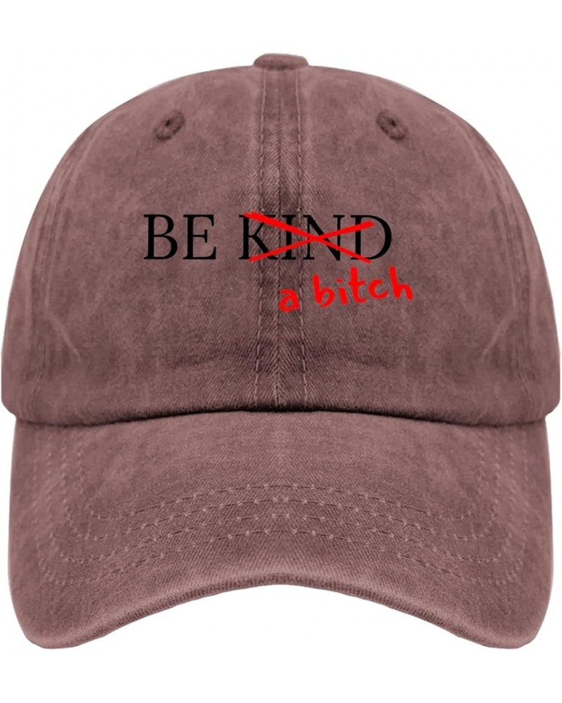 Be Kind of A Bitch Golf Hat Cute Hat Pigment Black Black Bucket Hat Gifts for Men Hiking Caps Wine Red $11.13 Sun Hats