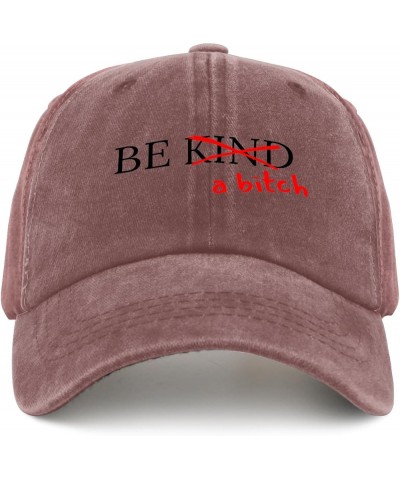 Be Kind of A Bitch Golf Hat Cute Hat Pigment Black Black Bucket Hat Gifts for Men Hiking Caps Wine Red $11.13 Sun Hats