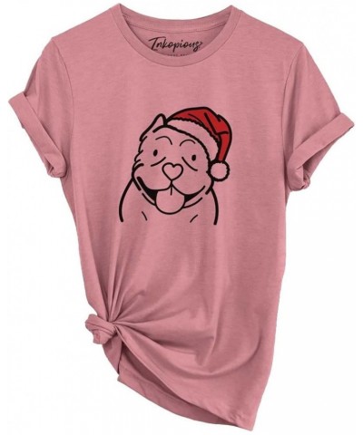 Santa Hat American Bully T-Shirt Unisex Mauve Crewneck $18.87 Skullies & Beanies