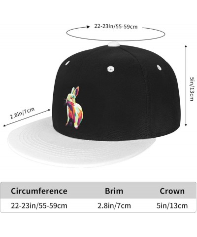 Colorful Rabbits Baseball Cap for Men Women Snapback Hat Adjustable Flat Bill Hats White $10.38 Baseball Caps