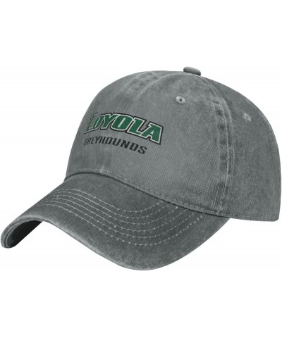 Loyola University Maryland Logo Hat Adjustable Baseball Cap Cotton Cowboy Hat, Fashionable for Man Woman Gray $10.65 Cowboy Hats