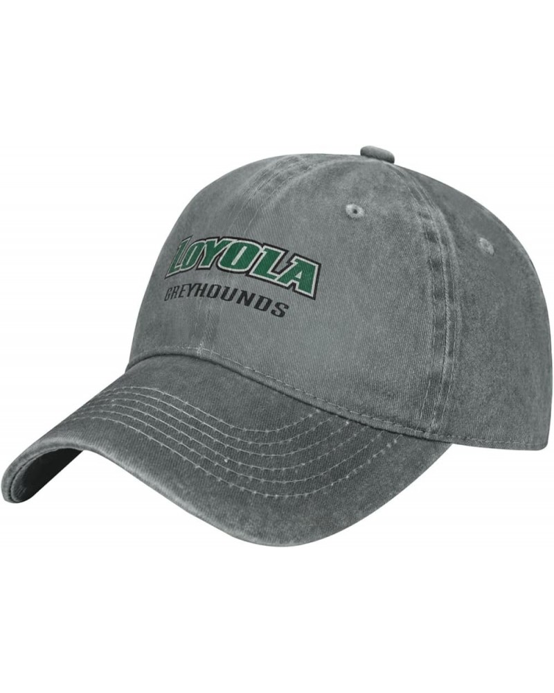 Loyola University Maryland Logo Hat Adjustable Baseball Cap Cotton Cowboy Hat, Fashionable for Man Woman Gray $10.65 Cowboy Hats