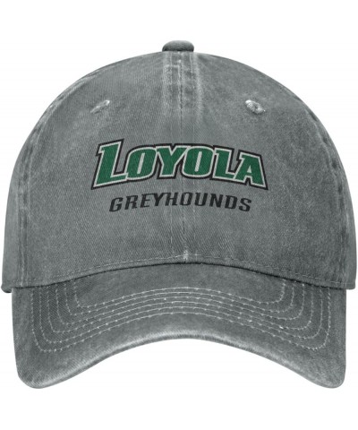 Loyola University Maryland Logo Hat Adjustable Baseball Cap Cotton Cowboy Hat, Fashionable for Man Woman Gray $10.65 Cowboy Hats