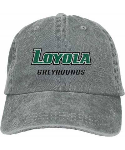 Loyola University Maryland Logo Hat Adjustable Baseball Cap Cotton Cowboy Hat, Fashionable for Man Woman Gray $10.65 Cowboy Hats