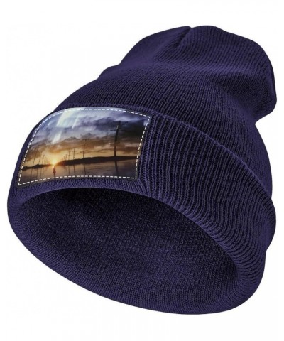 Beanie Hat for Men and Women Cherries Notes Winter Warm Hats Knit Slouchy Thick Cap Navy-atarry Sky $11.18 Skullies & Beanies