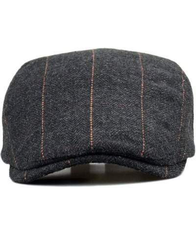 British Mens Newsboy Flat Hats Vintage Adjustable Striped Plaid Beret Hat Cabbie Duckbill Cap Boyfriend Gifts Black $14.45 Ne...