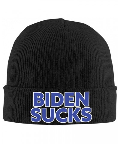 Biden Sucks Knit Hats Winter Warm Chunky Beanie Hat for Men Women Black $14.57 Skullies & Beanies