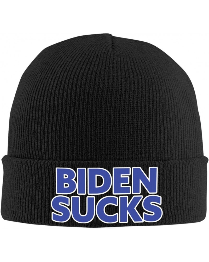 Biden Sucks Knit Hats Winter Warm Chunky Beanie Hat for Men Women Black $14.57 Skullies & Beanies