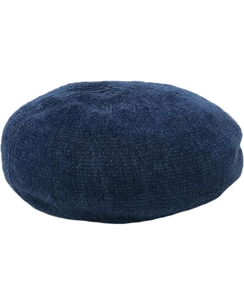 Woman Winter Fashion Vintage Berets Female French Style Solid Color Round Dome Hat Ladies Adjustable Artist Cap Blue $10.60 B...