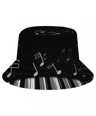 Bucket Hat for Women Beach Fisherman Hats Black White Musical Note Outdoor Fisherman Cap Beach Fishing Hat $13.11 Bucket Hats