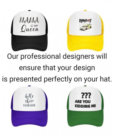 Custom Hats Add Your Own Text Name Logo Photo Trucker Hats Purple $7.63 Baseball Caps