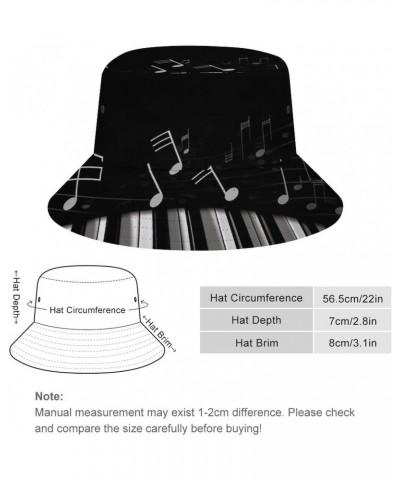 Bucket Hat for Women Beach Fisherman Hats Black White Musical Note Outdoor Fisherman Cap Beach Fishing Hat $13.11 Bucket Hats