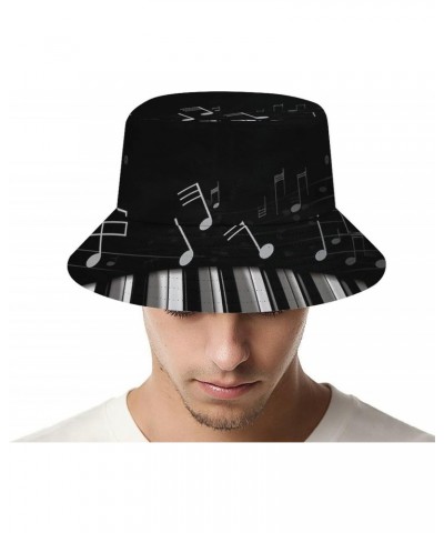 Bucket Hat for Women Beach Fisherman Hats Black White Musical Note Outdoor Fisherman Cap Beach Fishing Hat $13.11 Bucket Hats