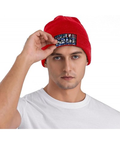 I Stand with Israel USA American Flag Israel Israeli National Flag Knit Hats Winter Warm Chunky Beanie Hat for Men Women Red ...