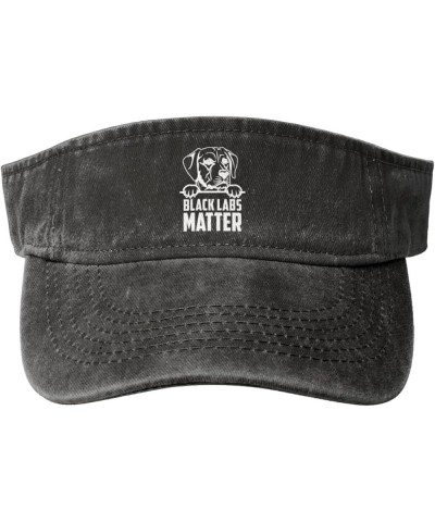 Black Labs Matter Labrador Sport Sun Visor Hats for Men & Women Empty Top Baseball Cap Sunscreen Visor Caps,Black Black $10.4...