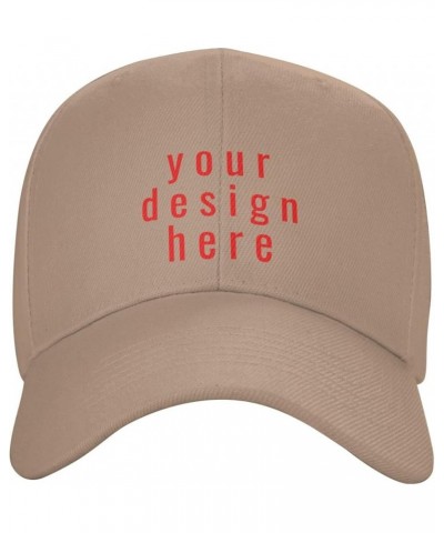 Custom Hats Your Design Here Add Your Name Text Logo Customized Made Hats Natural $7.08 Baseball Caps