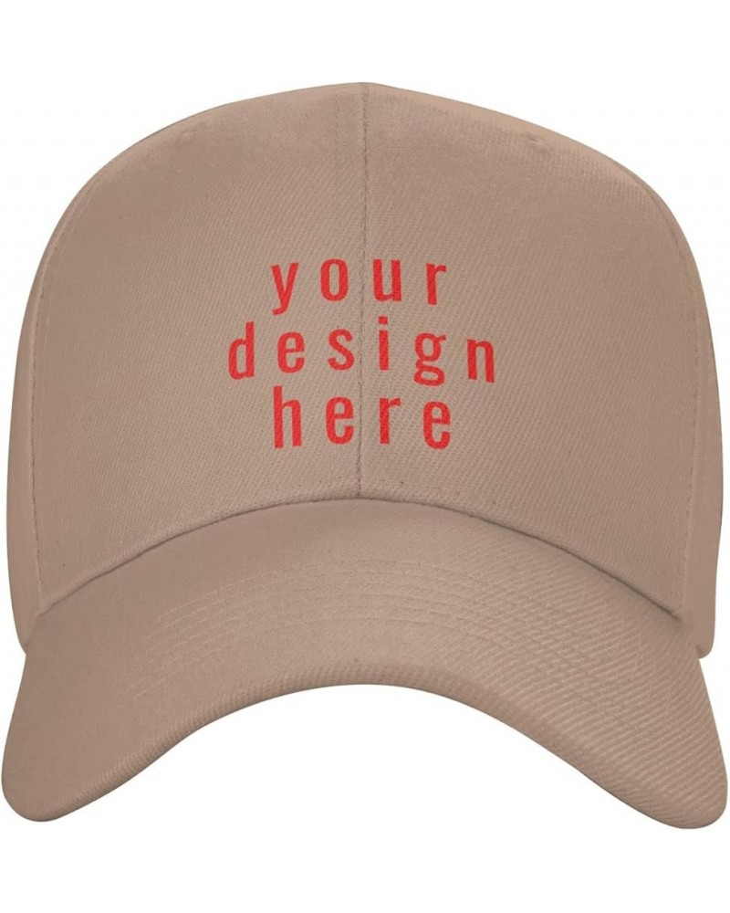 Custom Hats Your Design Here Add Your Name Text Logo Customized Made Hats Natural $7.08 Baseball Caps