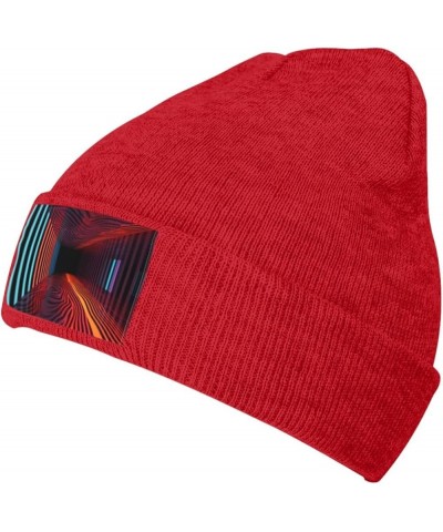 Black Warm Knit Hat Stripe and Light Picture Soft Good Elasticity Suitable for Daily and Outdoor Sports Red $10.38 Skullies &...