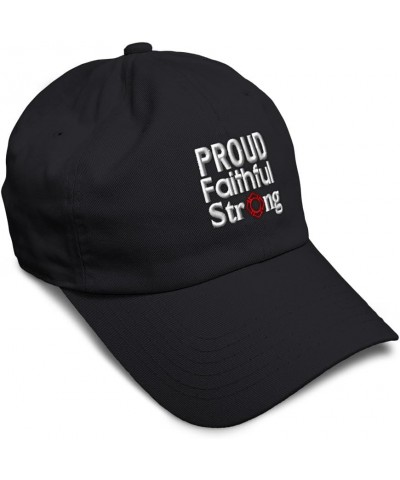 Soft Baseball Cap Proud Faithful Strong Cotton Dad Hats for Men & Women Black $16.81 Baseball Caps