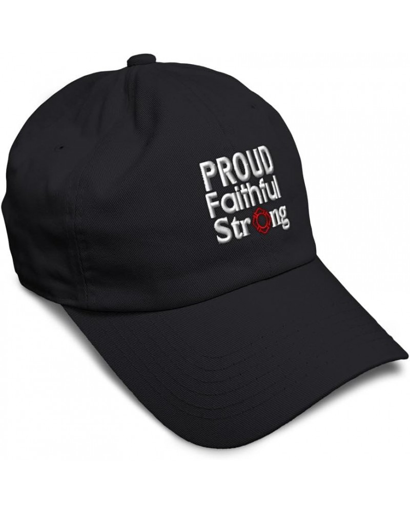 Soft Baseball Cap Proud Faithful Strong Cotton Dad Hats for Men & Women Black $16.81 Baseball Caps