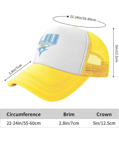 Long Island University Logo Trucker Hats for Both Men and Women - Mesh Baseball Snapback Hats Yellow $10.50 Baseball Caps