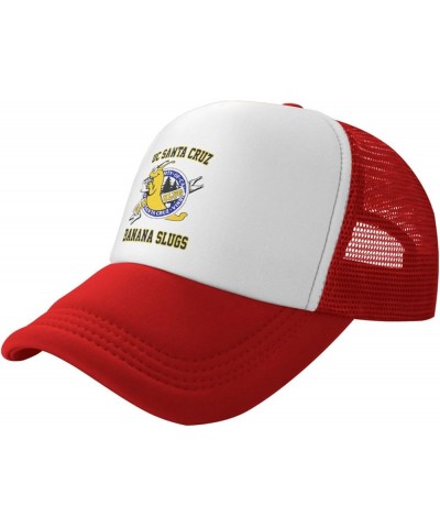 Uc Santa Cruz Banana Trucker Hats for Both Men and Women - Mesh Baseball Snapback Hats Red $12.17 Baseball Caps